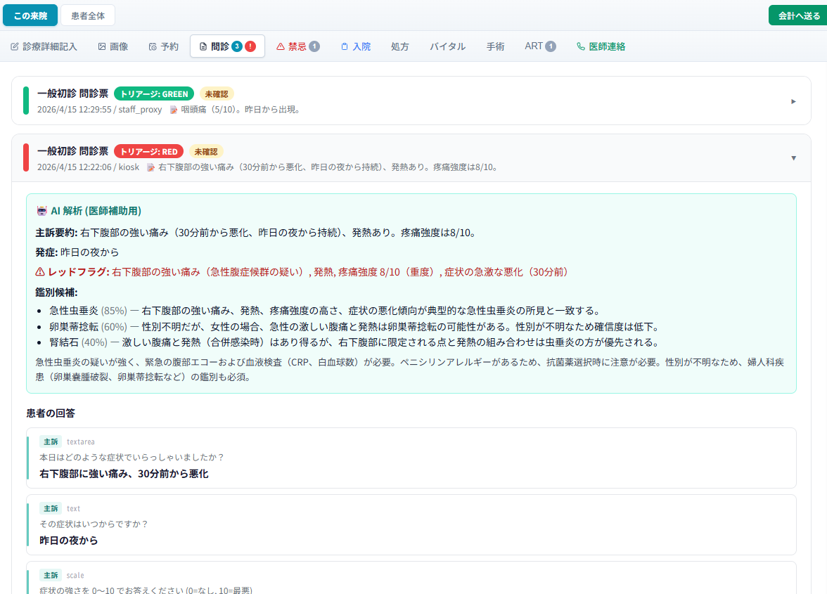 電子カルテ AI解析・鑑別診断